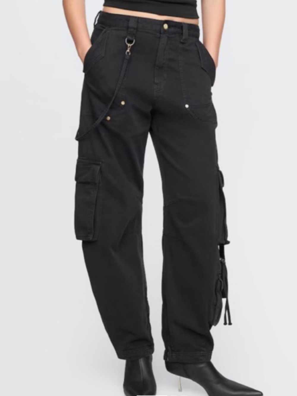 Limited Edition Gap x Cult Gaia Black Cargo Barrel Jeans
